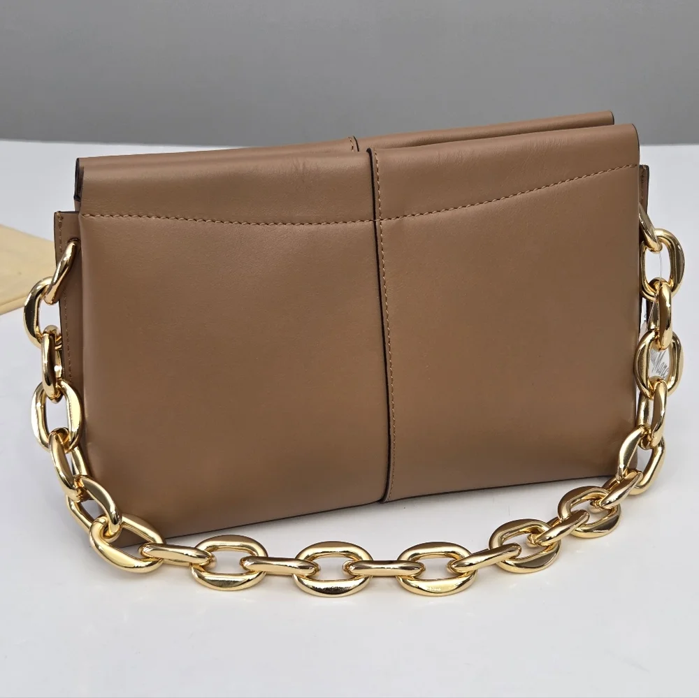NWT WANDLER MINI CARLY CHAIN STRAP LEATHER SHOULDER BAG - AMBER